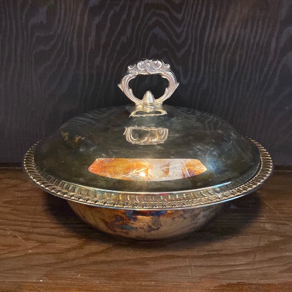 Vintage Silver-plate Serving Dish with Lid